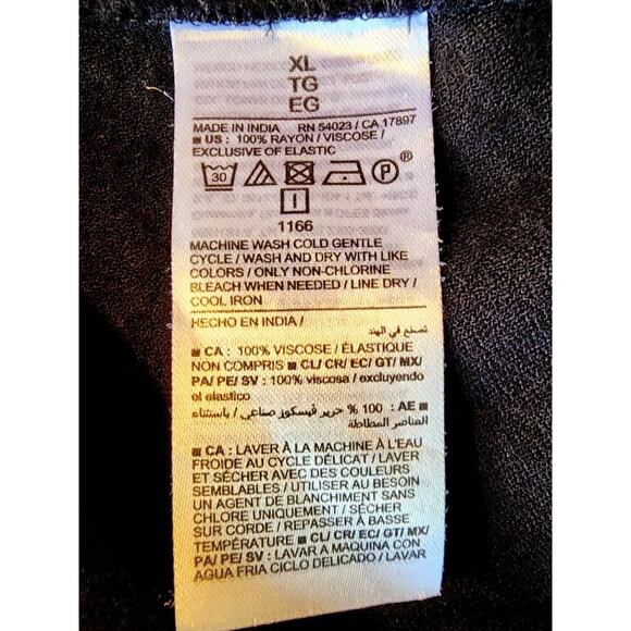 Black Tiered Maxi Dress Rayon Swing XL Old Navy Ruched Back Ballon Sleeves - Picture 3 of 8